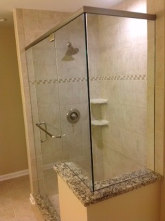 Frameless 90 Degree Shower With Header 1
