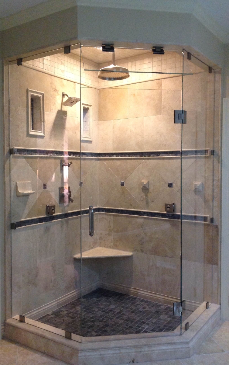 Neo+Angle+Steam+Shower+with+Starphire+Glass+installed+in+Cary+by+Mia+Shower+Doors