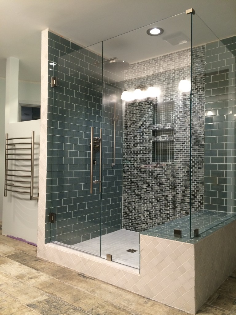 Seamless corner shower Raleigh, Cary, Wake Forest, Durham, Chapel Hill